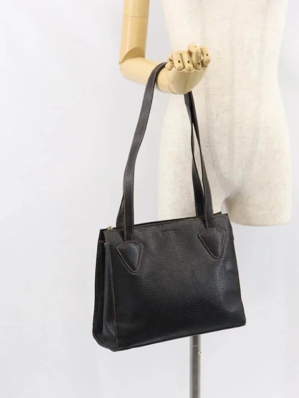 LOEWE Tote Bag Leather Black Gold Aut - Picture 1 of 16